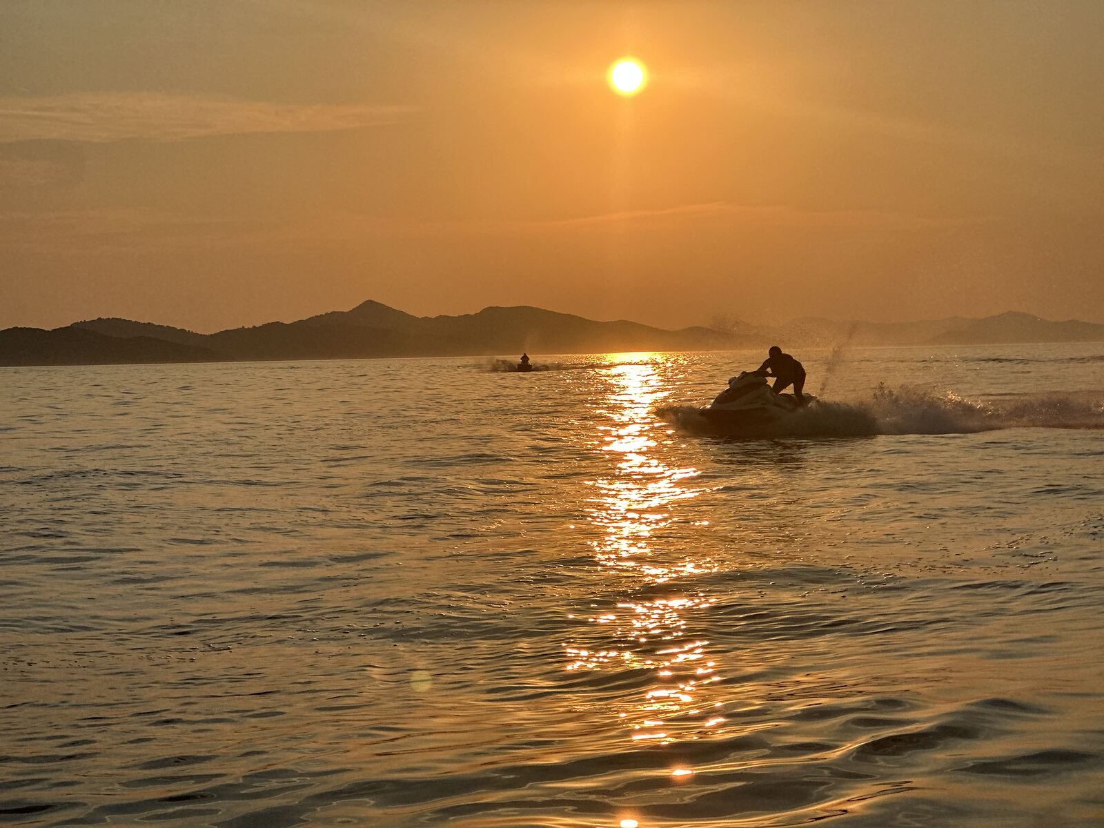 Jet ski safari at sunset along the Dubrovnik coastline